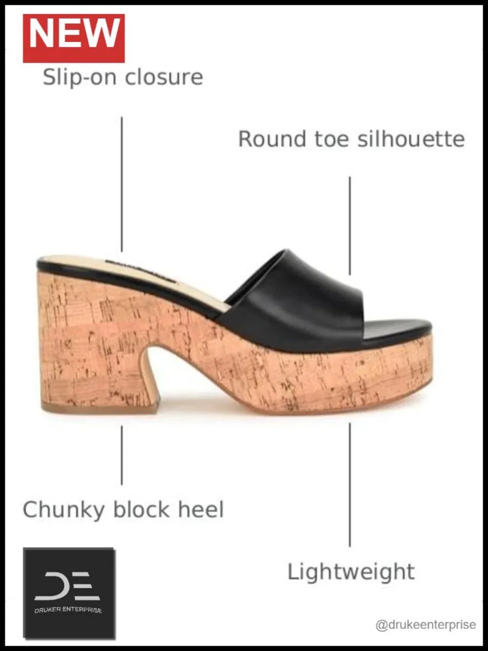 Nine West Faux Leather Slingback Wedge Sandal Round Toe Slip On 3.23